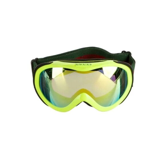 Gucci Ski Goggles Neon Yellow Green Logo Luxury Snowboard Outerwear Outdoor - Picture 3 of 3